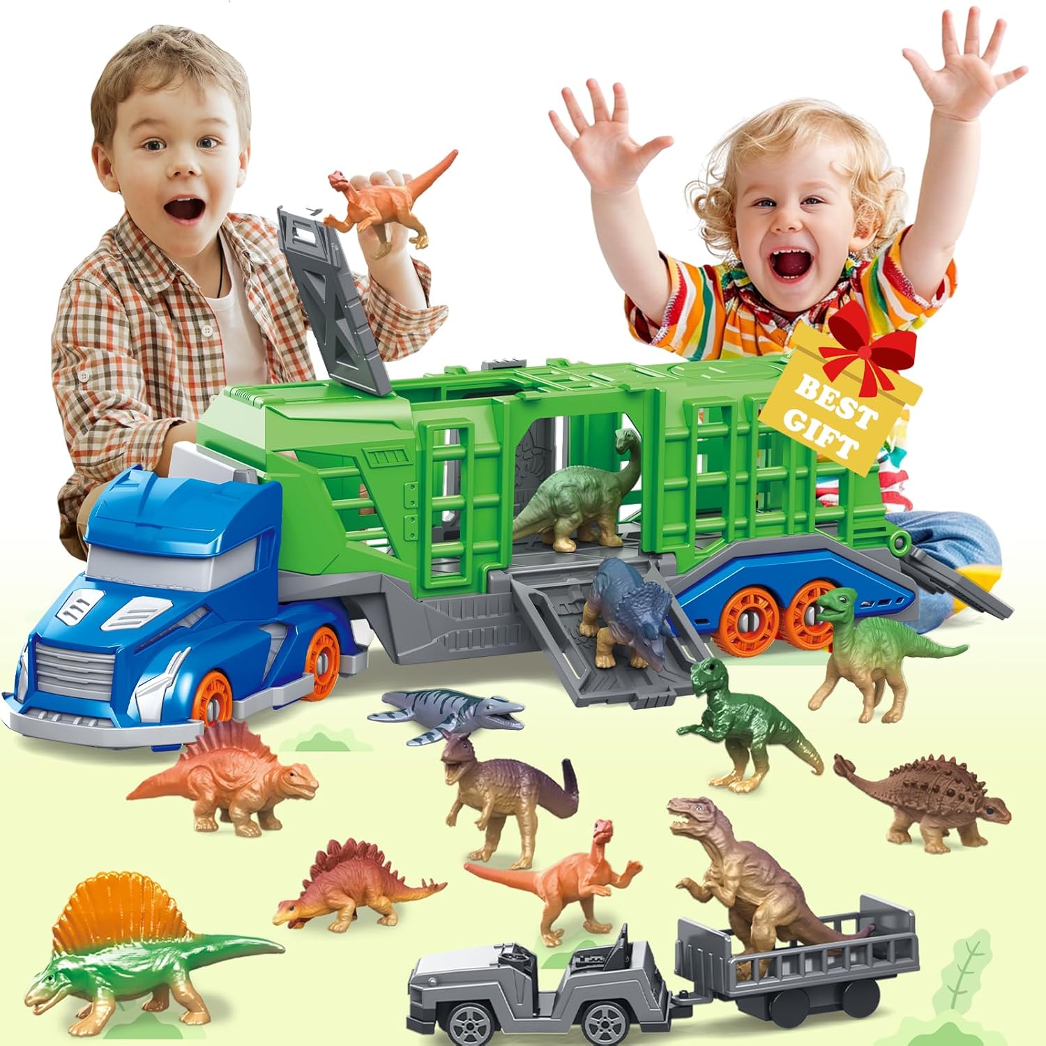 Model Kit Dinosaur - مجموعة ألعاب مركبات نقل الحيوانات على
