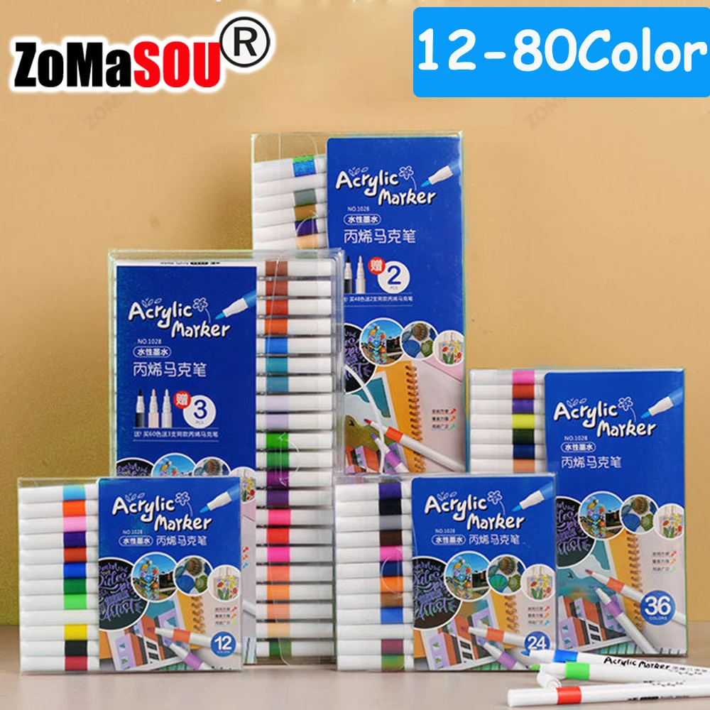 Model Kit Markers - 12-60 أفضل الألوان الاكريليك قلم تحديد