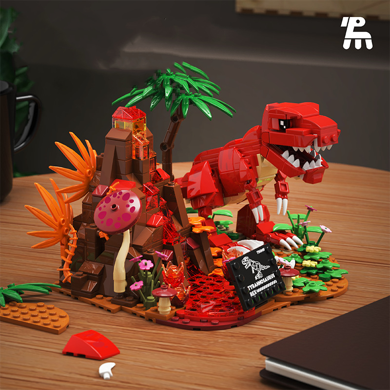 Model Kit Dinosaur - مكعبات بناء عالم الديناصورات الجوراسية، نموذج