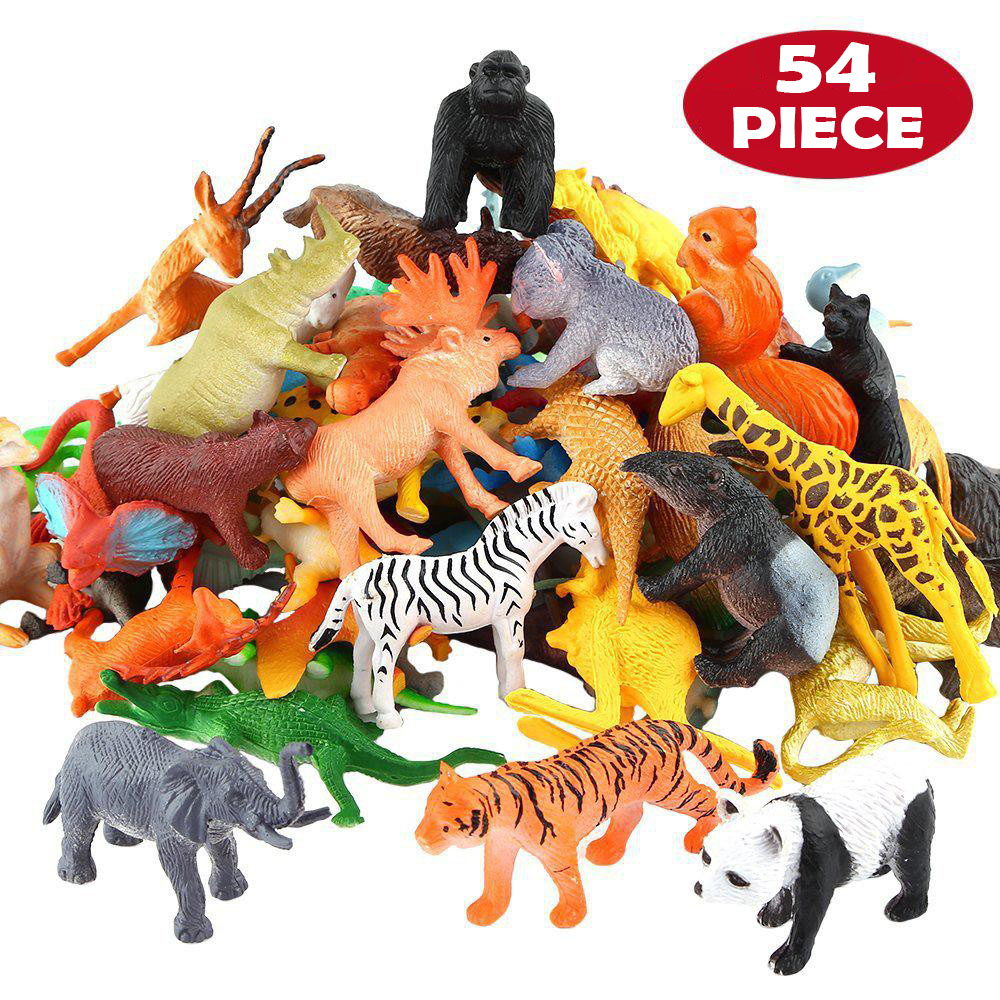 Model Kit Dinosaur - 54 قطعة مجموعة ألعاب حيوانات الغابة