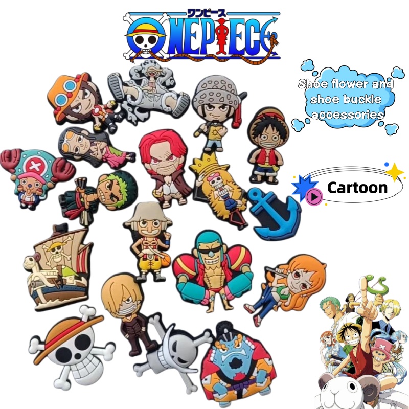 Model Kit One Piece - إكسسوارات أحذية بتصميم شخصيات أنمي ون