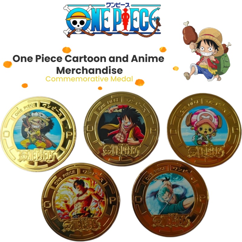 Model Kit One Piece - عملة تذكارية معدنية إبداعية لشخصية كرتونية