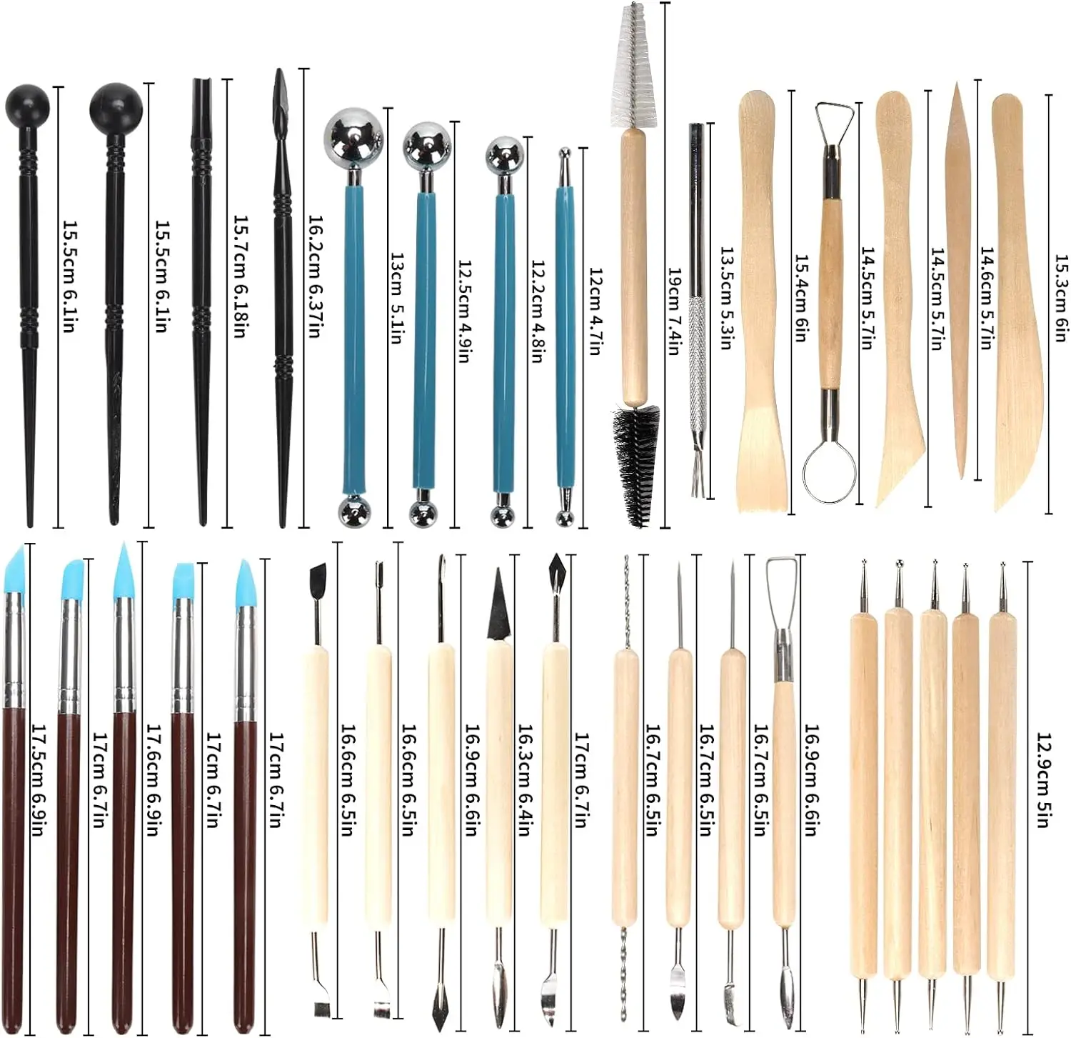 Model Kit Tool Set - مجموعة أدوات الفخار مكونة من 8-61