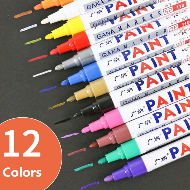 Model Kit Markers - 12 ألوان دائم مقاوم للماء ماركر