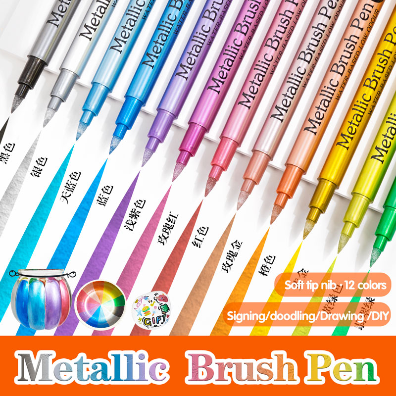 12 لون فرشاة معدنية علامات الط - مراجعة Model Kit Markers وسعره