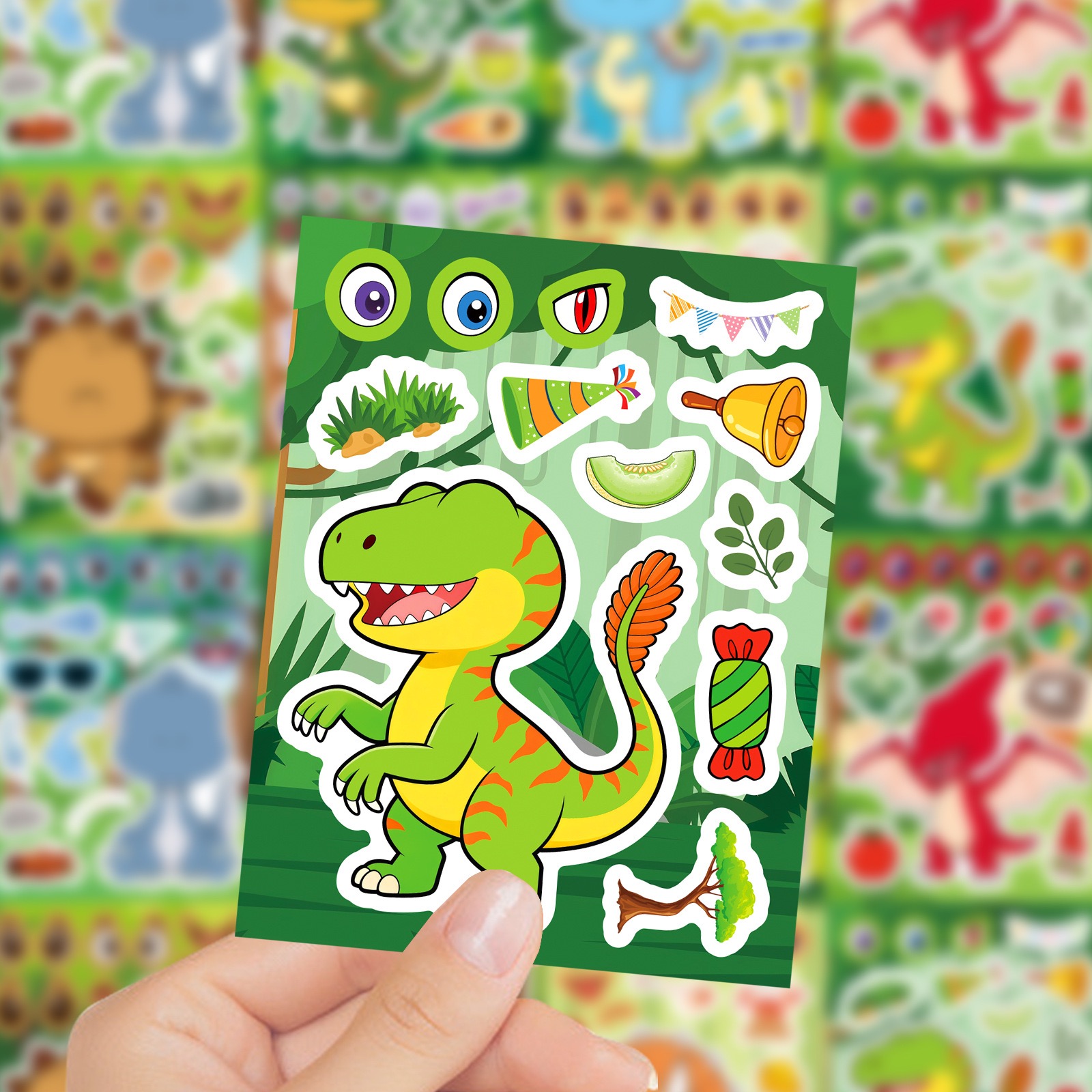 8/16 ورقة ألعاب ملصقات ألغاز ا - مراجعة Model Kit Dinosaur وسعره